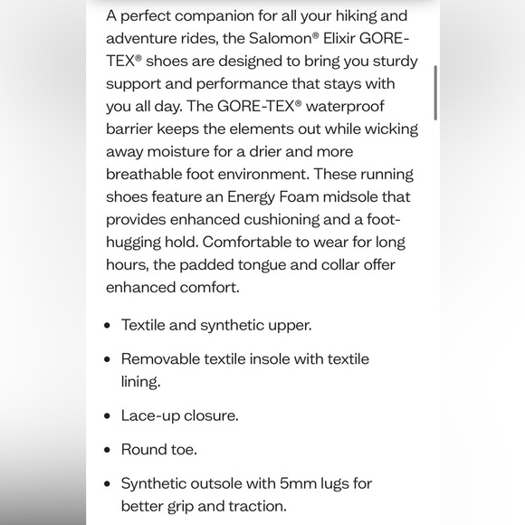 Salomon Elixir Gore-Tex Size 8 NWT - Picture 3 of 14